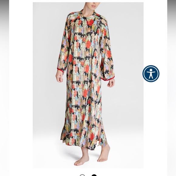 DRESS Floral Print Long Dress Size: M Human Printed like an arts in Paris - Picture 2 of 8